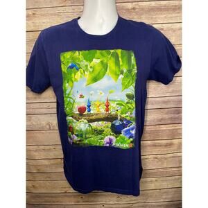 RARE Nintendo Pikmin 3 Promotional Blue Official T Shirt Men's Size Small